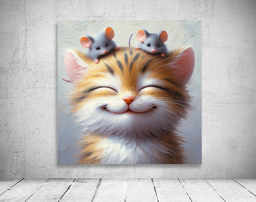 Happy Cat and Mouses Wall Preview