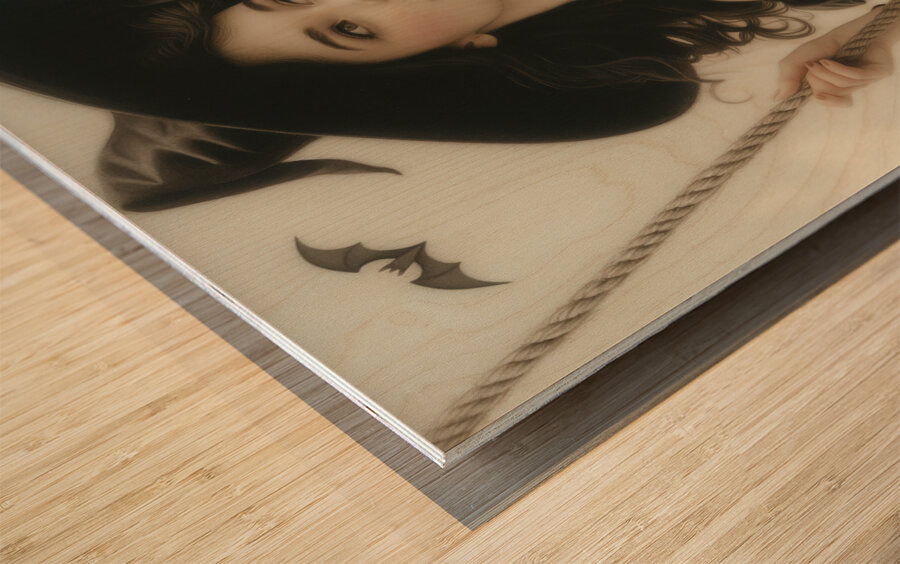 Vintage Halloween Elegance Wood print