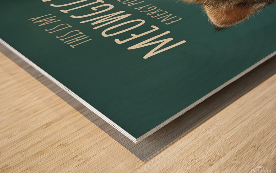 Cute Grey Tabby Cat with a Coffee Cup Wood print