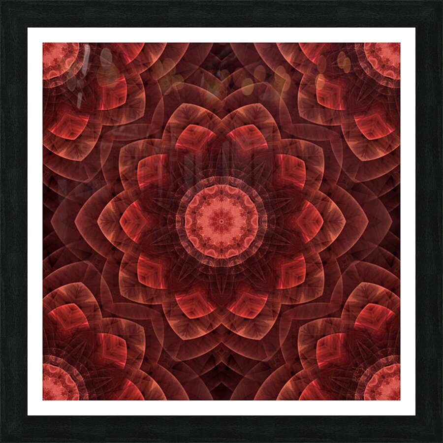 Wooden Floral Mandala Picture Frame print