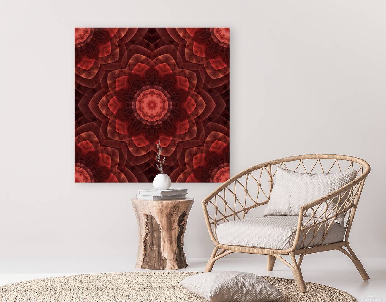 Wooden Floral Mandala Reproduction