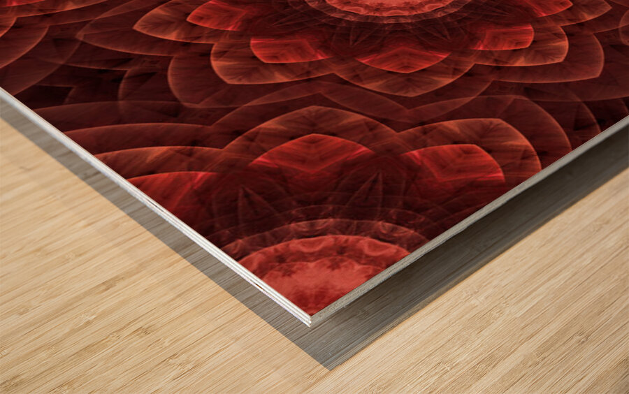 Wooden Floral Mandala Wood print