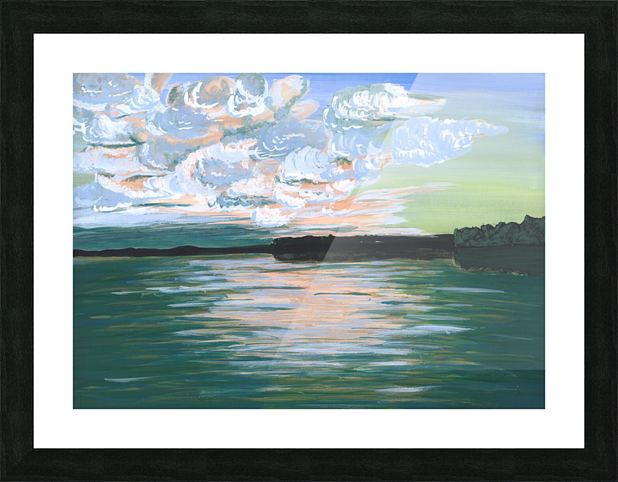 Lake sunset Picture Frame print