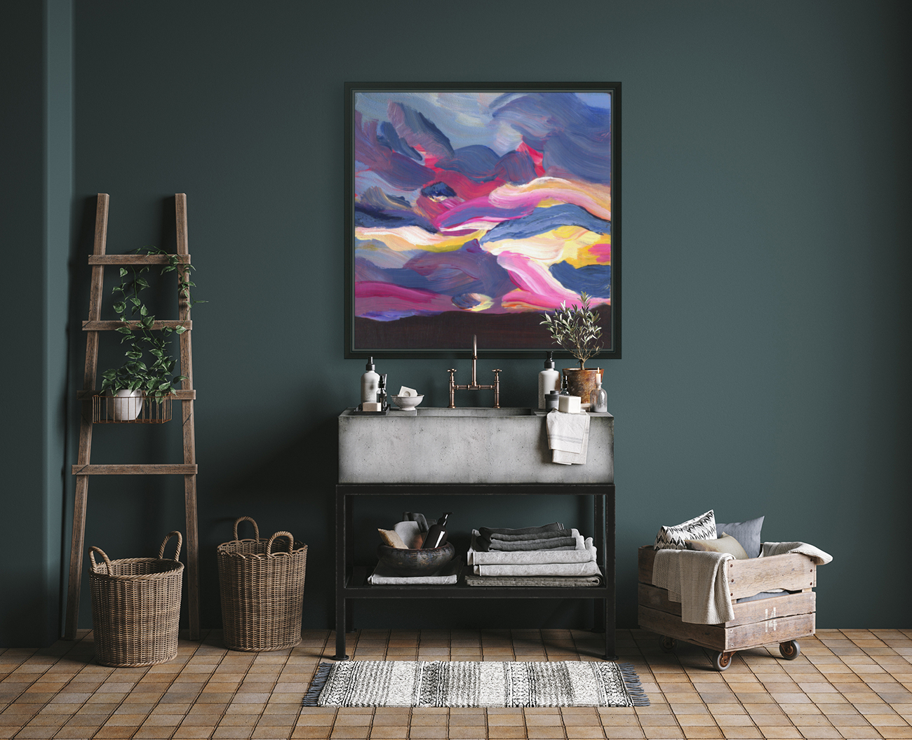 Abstract sunset Reproduction