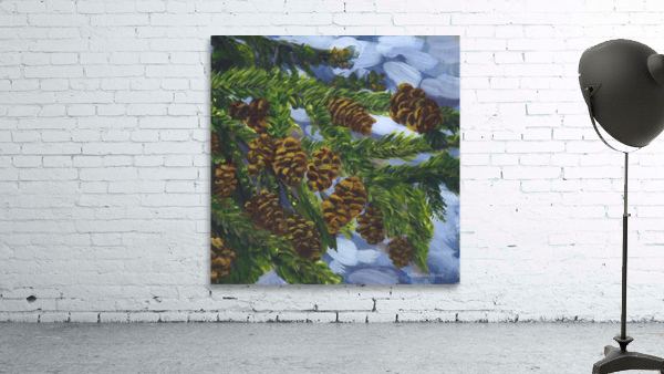 Sunlit pinecones Wall Preview
