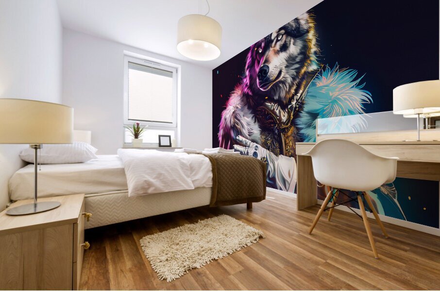 ROYAL NEON WOLF HD Mural print