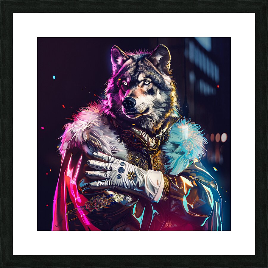ROYAL NEON WOLF HD Picture Frame print