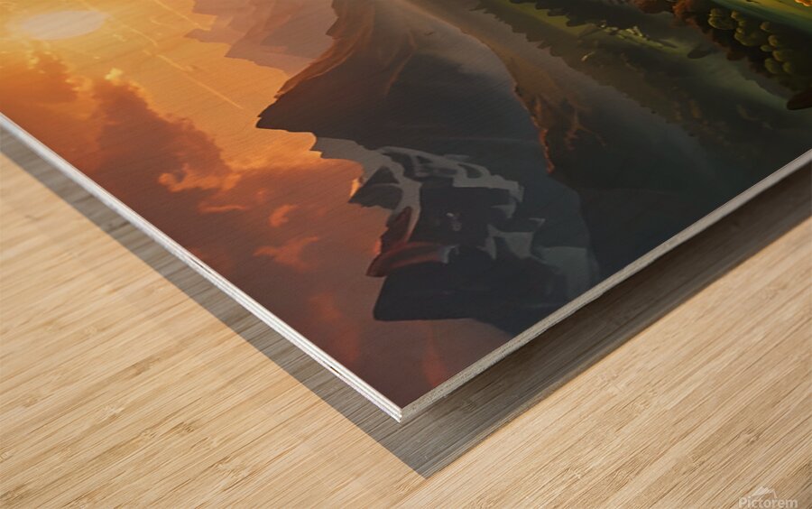 A breathtaking natural landscape paintinG Wood print