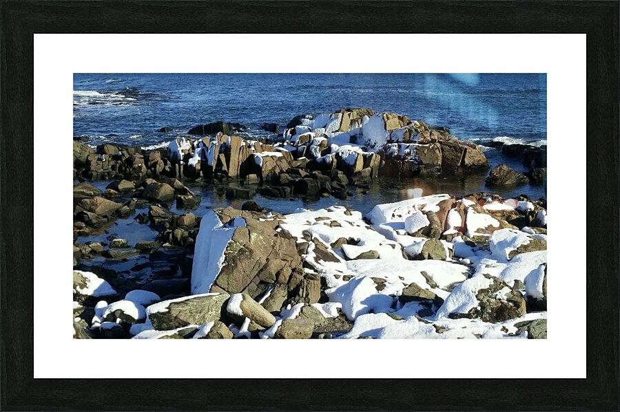 Snowy Rocks  Picture Frame print