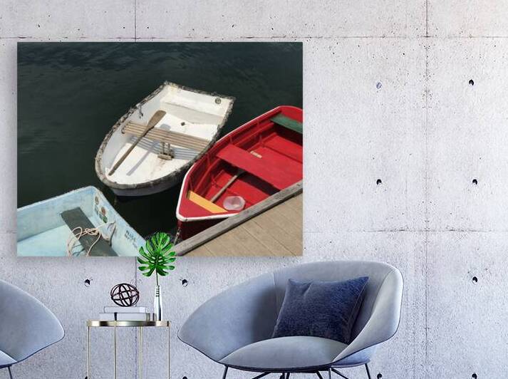 Red White & Blue Boats  by Jayne Kubicek