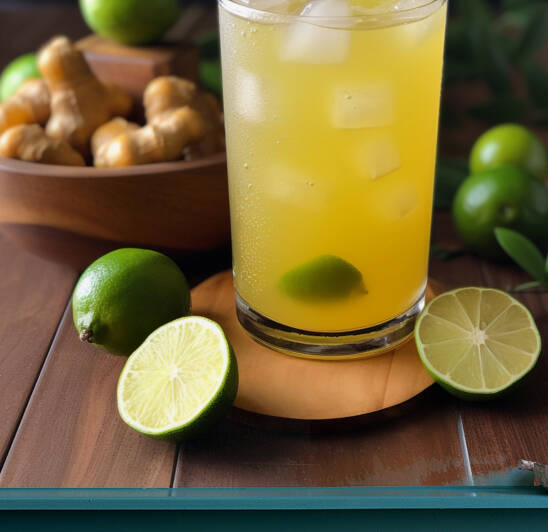 Close up of iced calamansi juice by Nora Sahinun