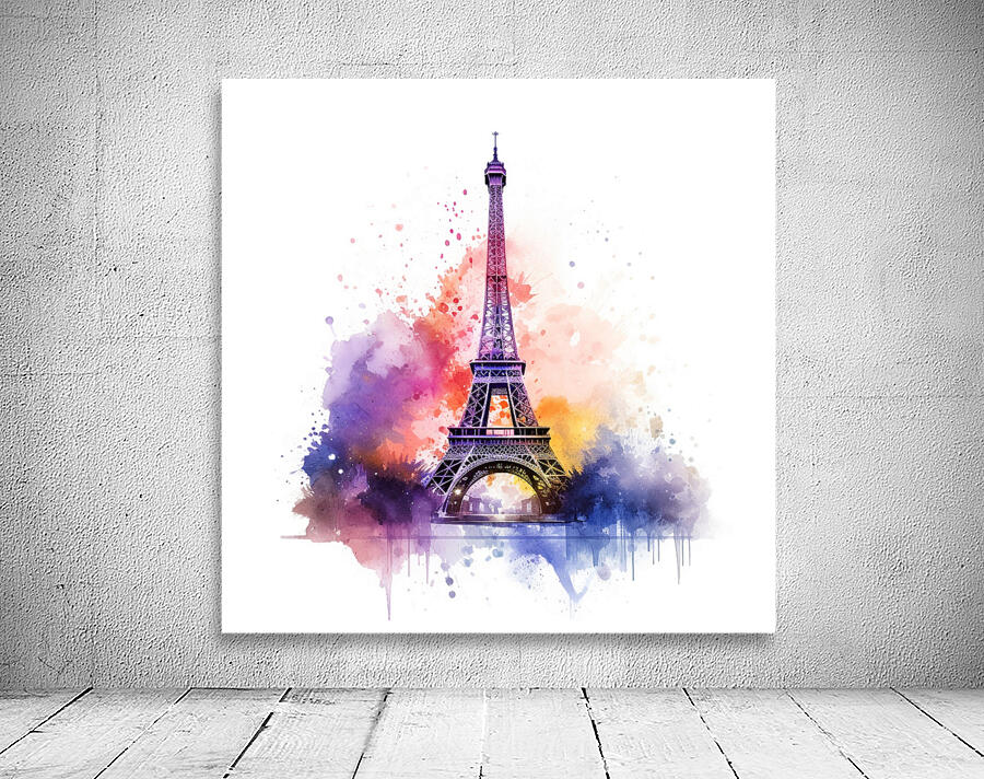 Watercolor Eiffel Tower  Wall Preview