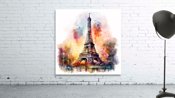 Watercolor Eiffel Tower  Wall Preview