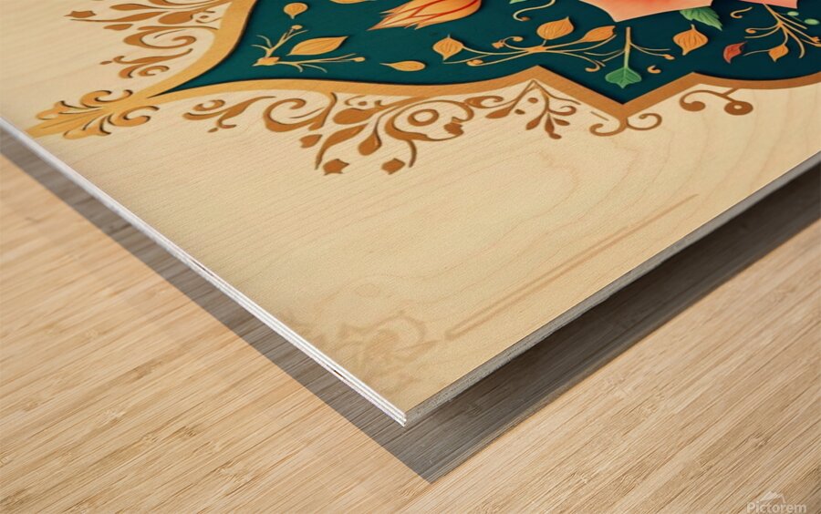 tableau rose Wood print