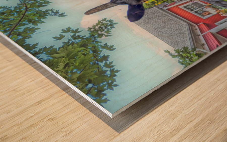 Alert Market Goat Wood Pen Wood print