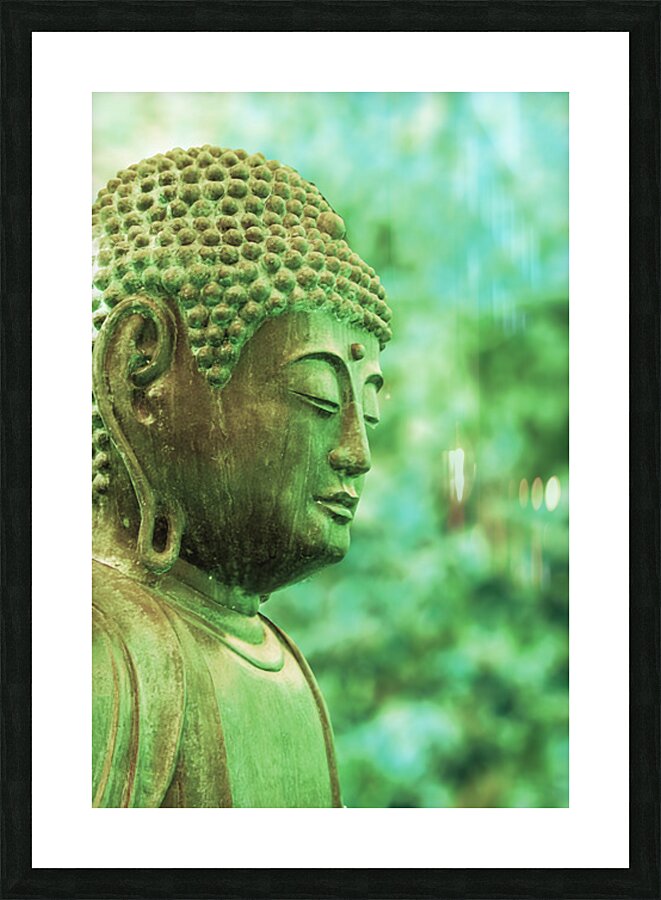 Buddha in Green Picture Frame print