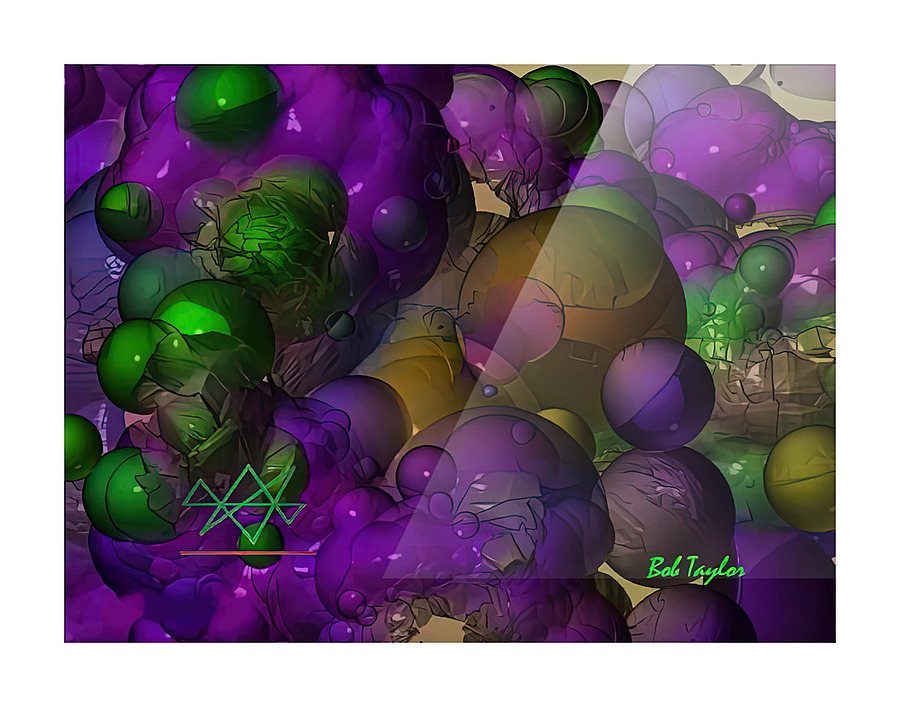 235PurpleBubblesMS Picture Frame print