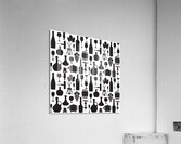 wine pattern black white Acrylic Print