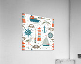 nautical elements pattern background Acrylic Print
