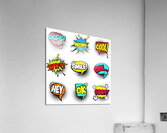 set colorful comic speech bubbles Acrylic Print