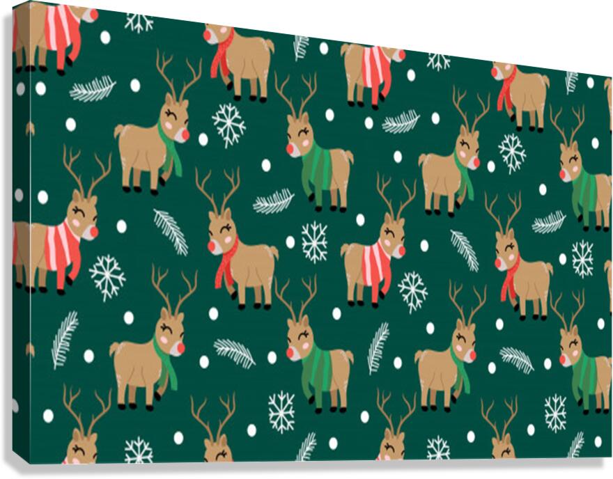 cute christmas pattern doodl Canvas Print