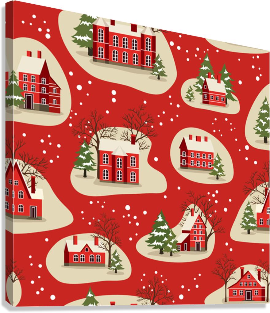 christmas new year seamless pattern Canvas Print
