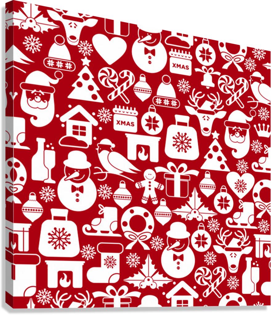 christmas seamless pattern icons Canvas Print