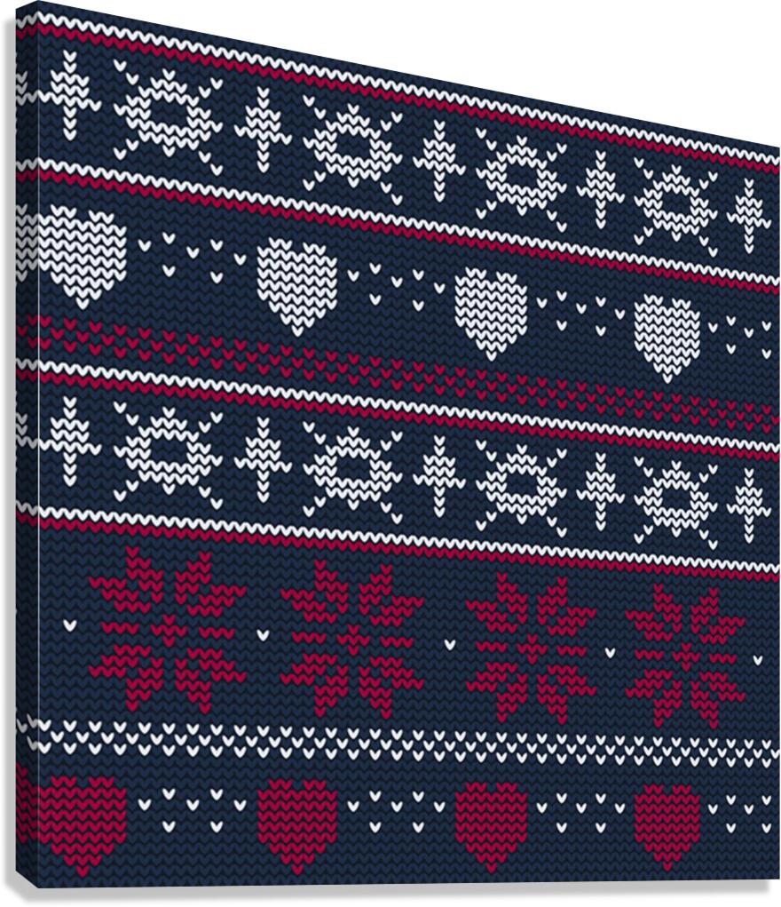 beautiful knitted christmas pattern Canvas Print