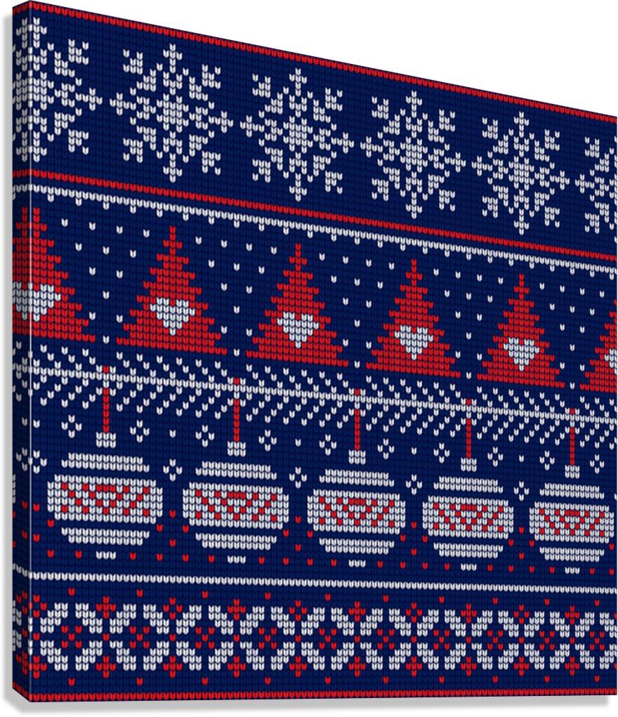 beautiful knitted christmas pattern Canvas Print