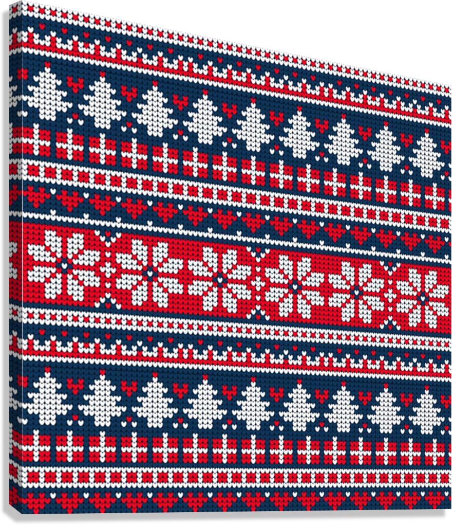 beautiful knitted christmas pattern Canvas Print