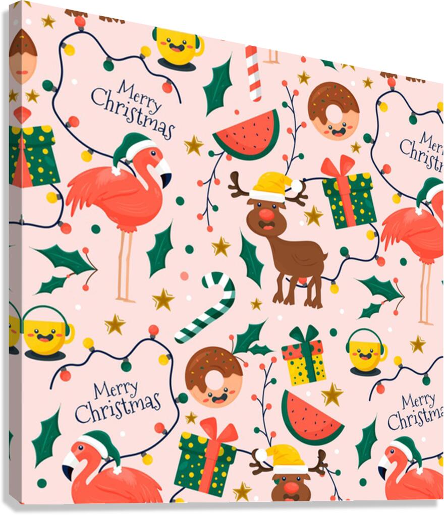 colorful funny christmas pattern Canvas Print