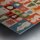 Cute christmas seamless pattern vector Metal print