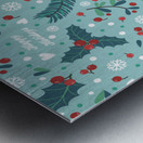 seamless pattern with berries leaves Metal print