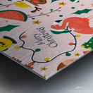 colorful funny christmas pattern Metal print