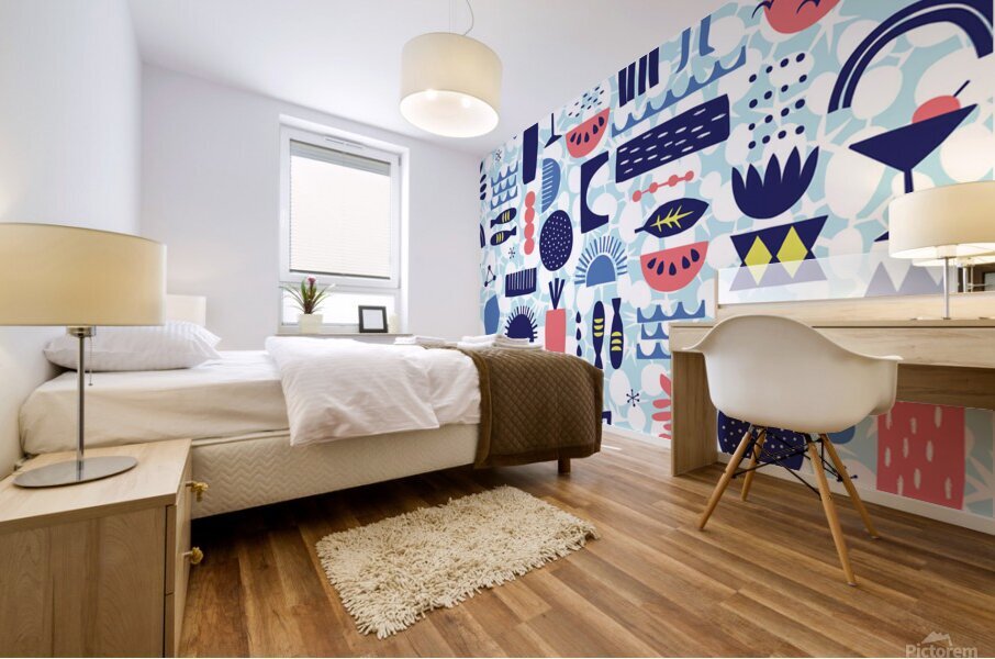 Vector illustrated pattern design Mural print