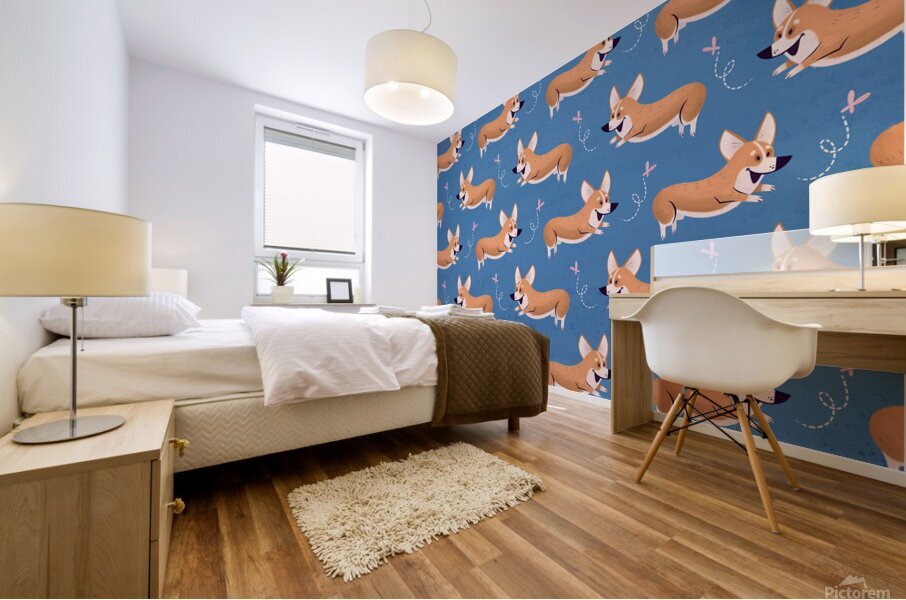 Corgi Patterns Mural print
