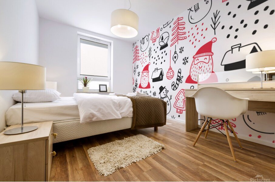 christmas themed seamless pattern Mural print