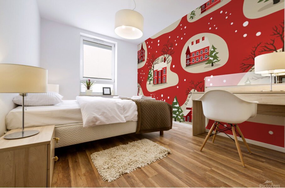 christmas new year seamless pattern Mural print