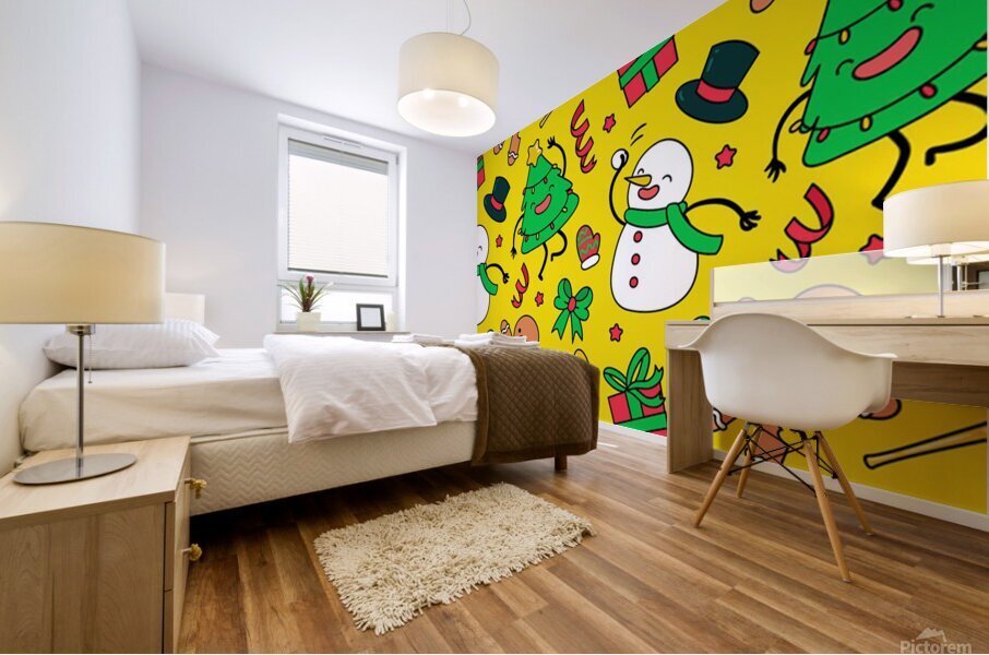 funny decoration christmas pattern Mural print