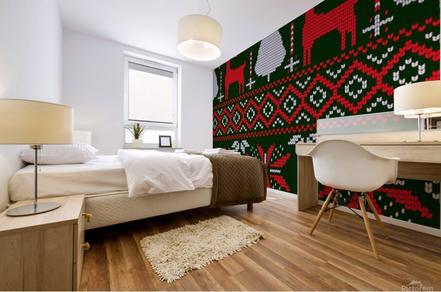 christmas pattern knitted design Mural print