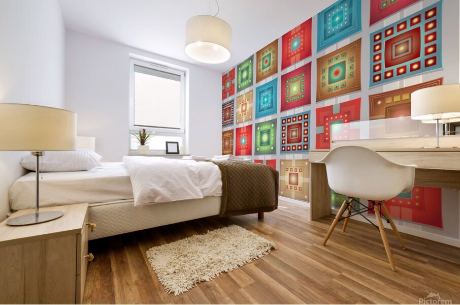tiles pattern background colorful Mural print