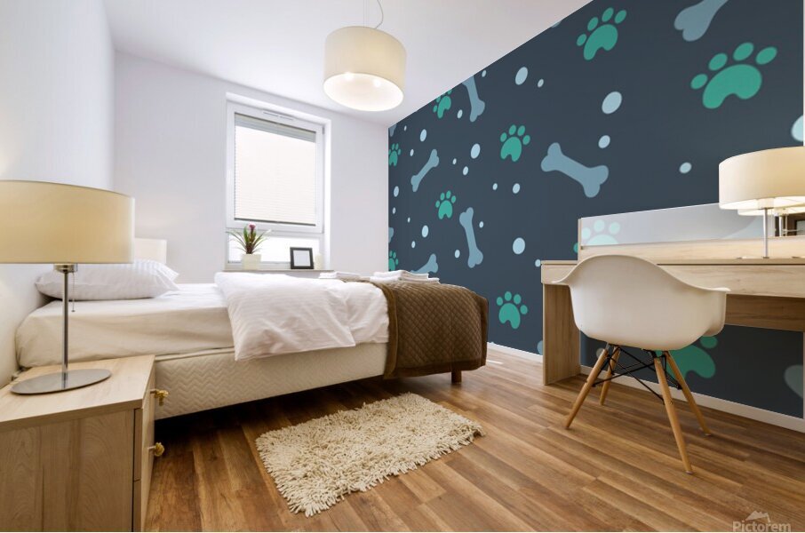 bons foot prints pattern background Mural print
