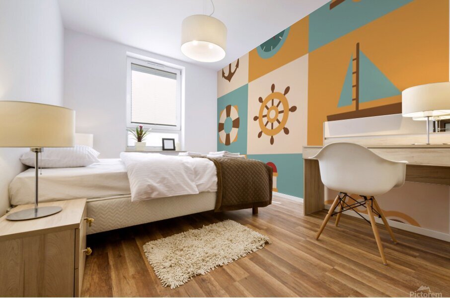 nautical elements collection Mural print