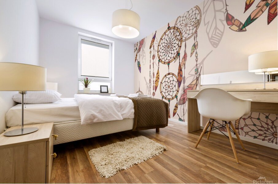 coloured dreamcatcher background Mural print