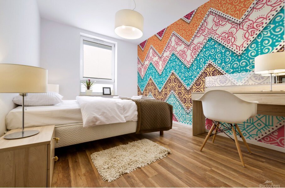 ethnic floral pattern Mural print