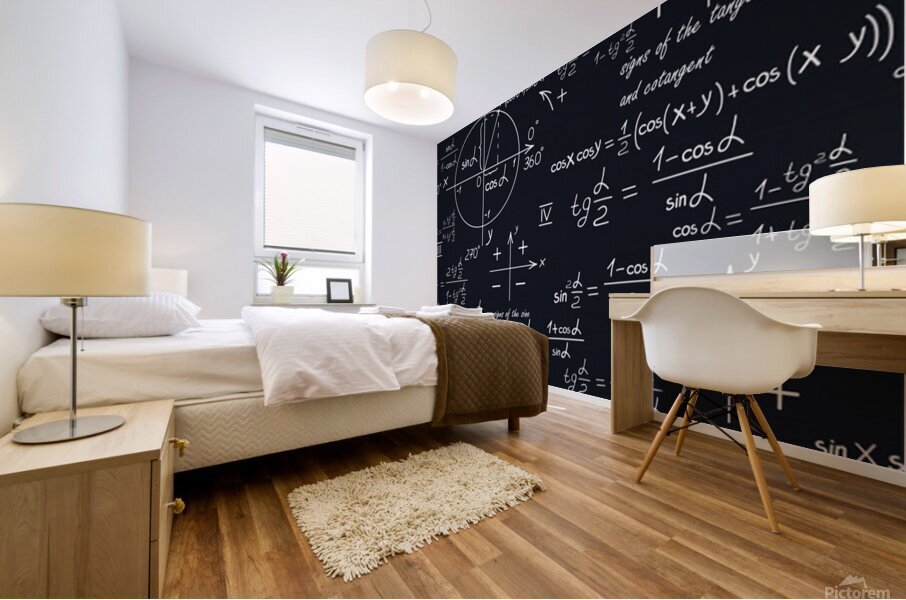 mathematical seamless pattern with geometric shap Mural print