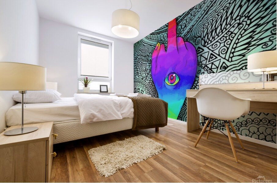 Trippy Alien on Zen Mural print