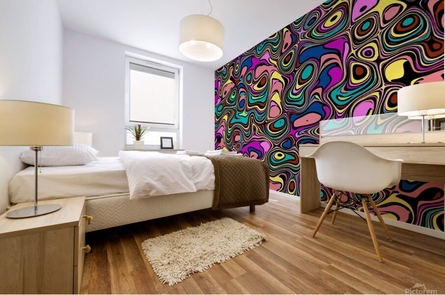bending rotate distort waves Mural print