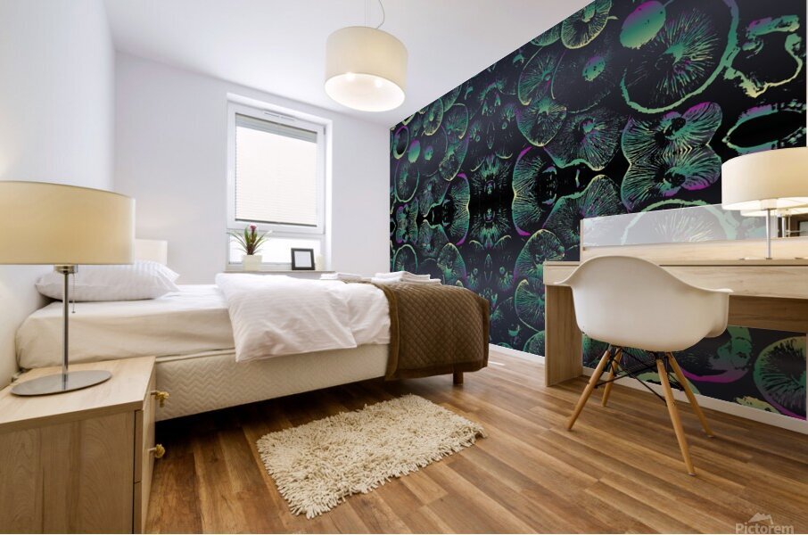 background pattern mushrooms Mural print
