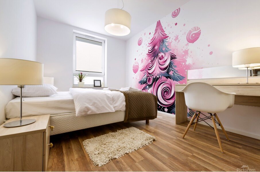 winter christmas snow xmas tree Mural print